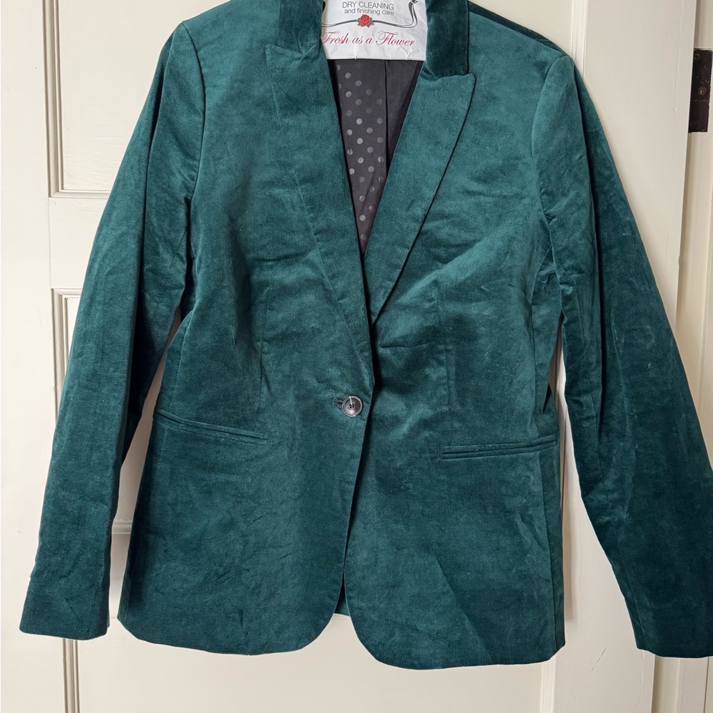 J. Crew Forest Green Velvet Blazer